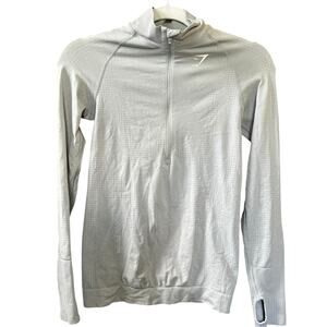 Gymshark Vital Light 1/4 Zip Charcoal Marl Women's Size XS/S Workout Gym Life